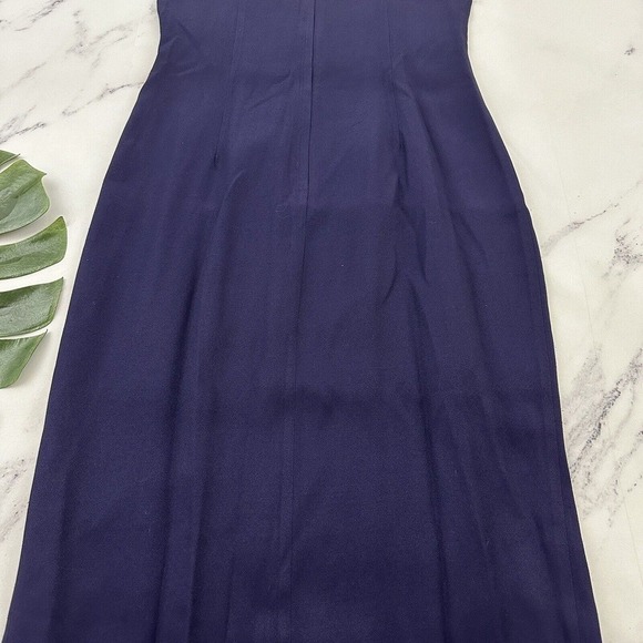 CDC Womens Vintage 90s Sheath Maxi Dress Gown Size 8 P Dark Purple Front Slit - Picture 9 of 10